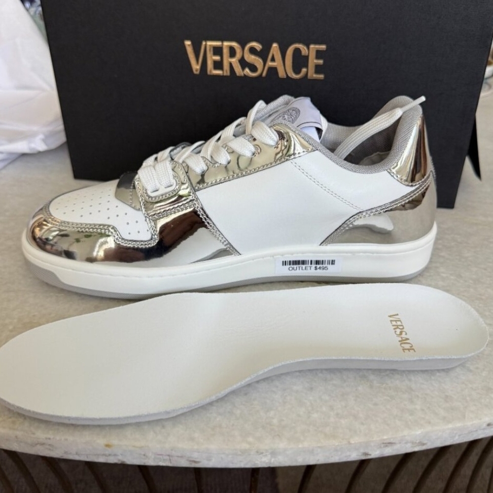 Versace MedusaMensLeather White/Silver Sneakers 11 US EU (44 - Picture 10 of 10